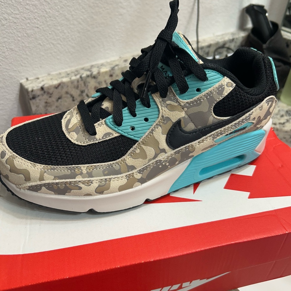 Camouflage and Teal Nike Air Max 90